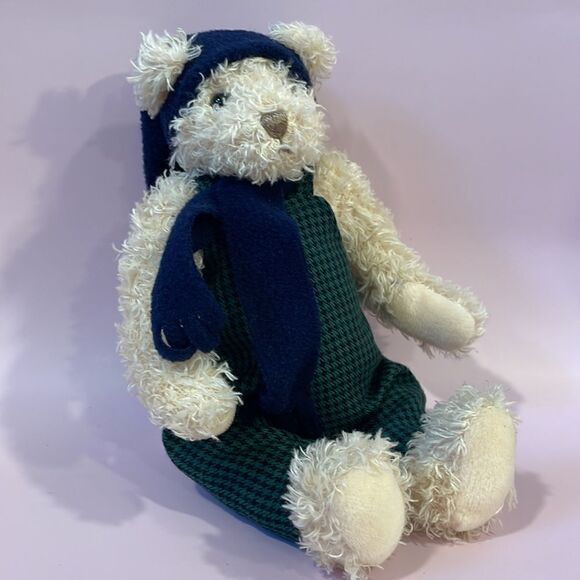 Gund Plush Fancy Pants Teddy Bear 8741 Green Plaid Excellent Used Condition 9” - Picture 6 of 8